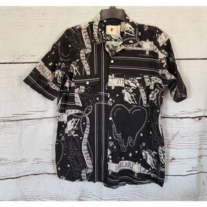 Emotionally Unavailable Rodeo Bandana Pearl Snap Front Shirt Size Large